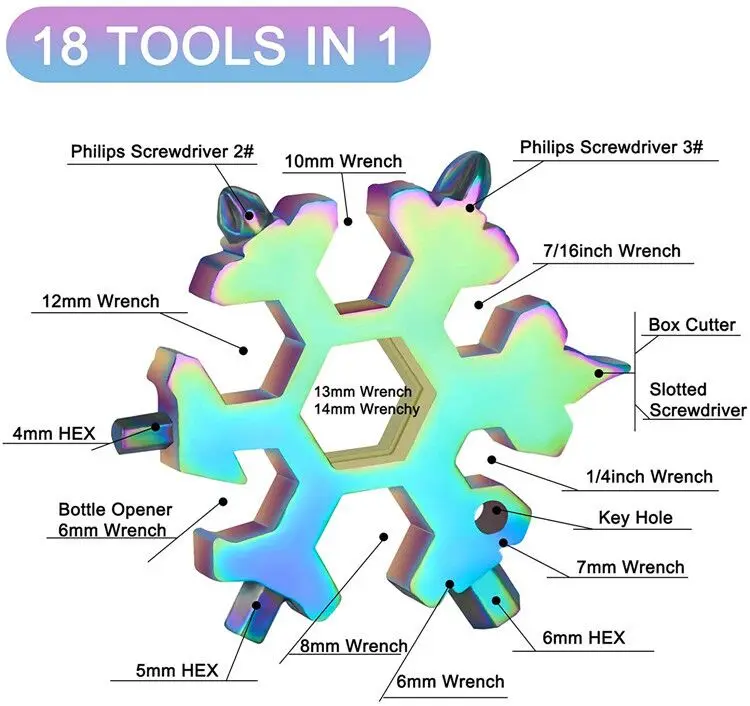 18-in-1 Stainless Steel Snowflake Multi-Tool Card – Compact Portable EDC for Outdoor, Cycling, and Camping 3 16373 vcl1pz